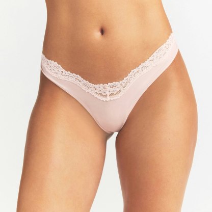 FITS EVERYBODY LACE DIPPED THONG 5-PACK - PIN DOT MULTI