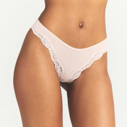 FITS EVERYBODY LACE CHEEKY TANGA 5-PACK - PIN DOT MULTI