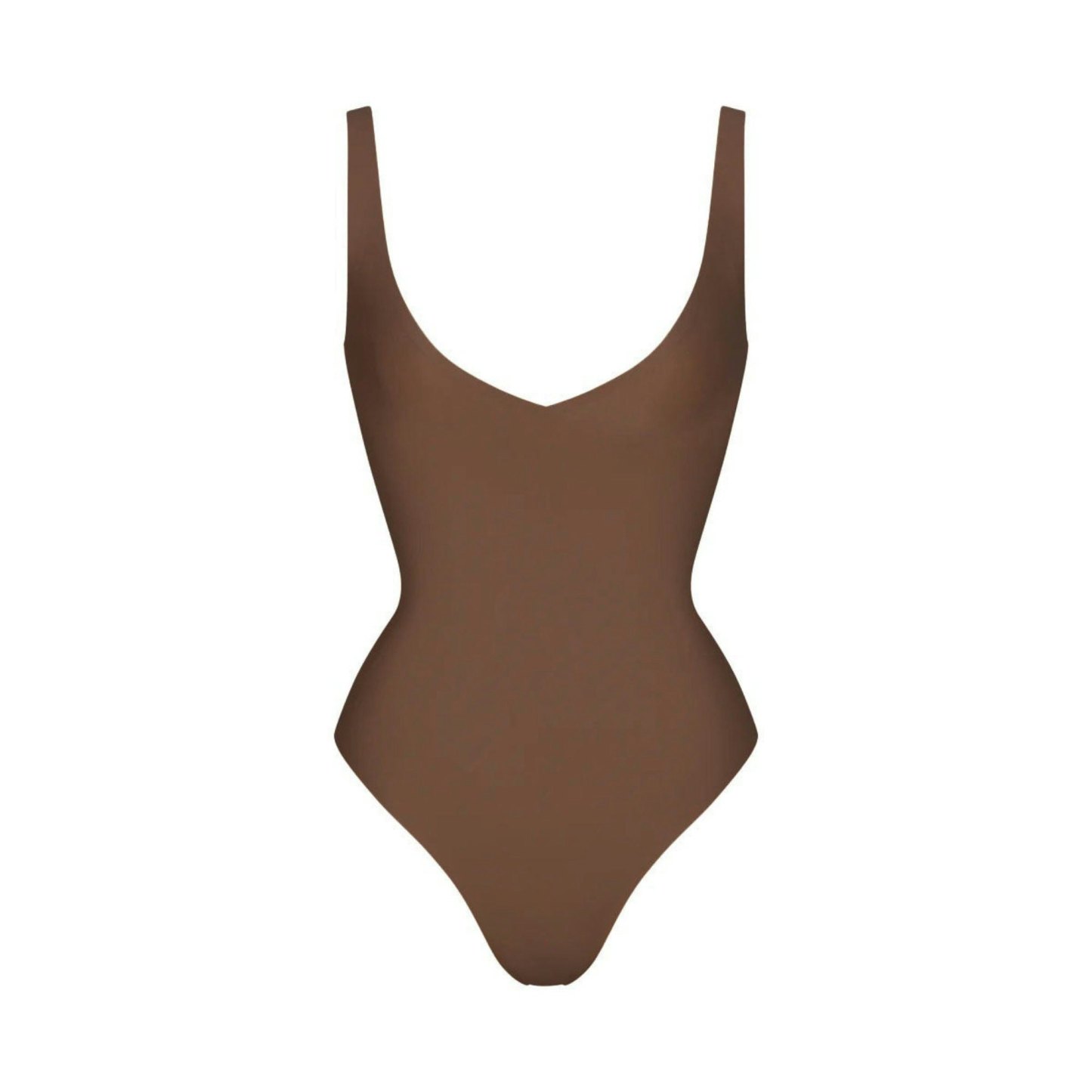 SKIMS BODY UNLINED PLUNGE THONG BODYSUIT - JASPER