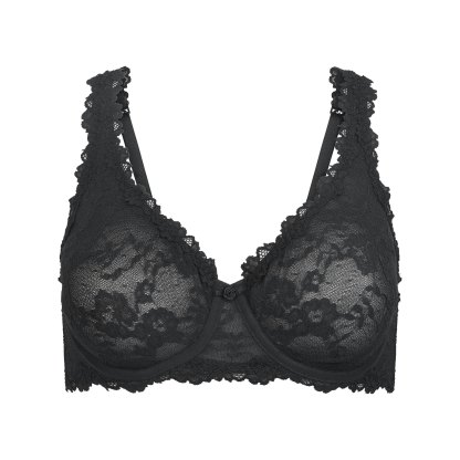 STRETCH LACE UNLINED FULL COVERAGE BRA - SOOT - image 6