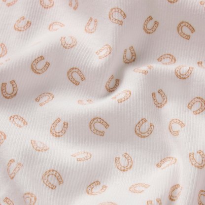 COTTON RIB BOXER - OCHRE HORSESHOE PRINT