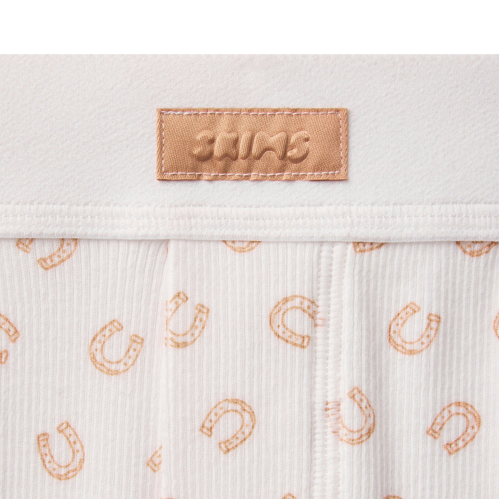 COTTON RIB BOXER - OCHRE HORSESHOE PRINT