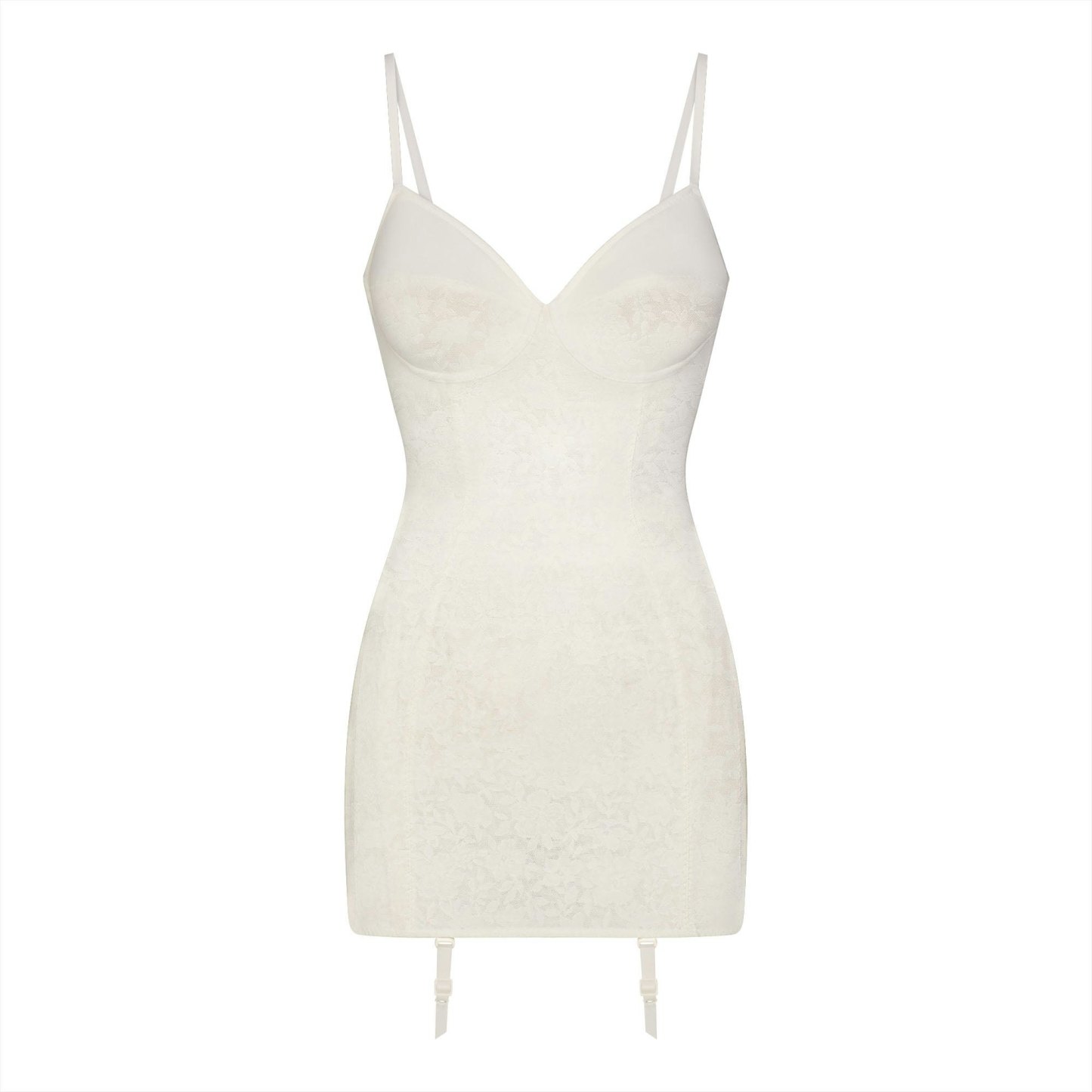 LACE SHAPEWEAR MINI SLIP DRESS - IVORY
