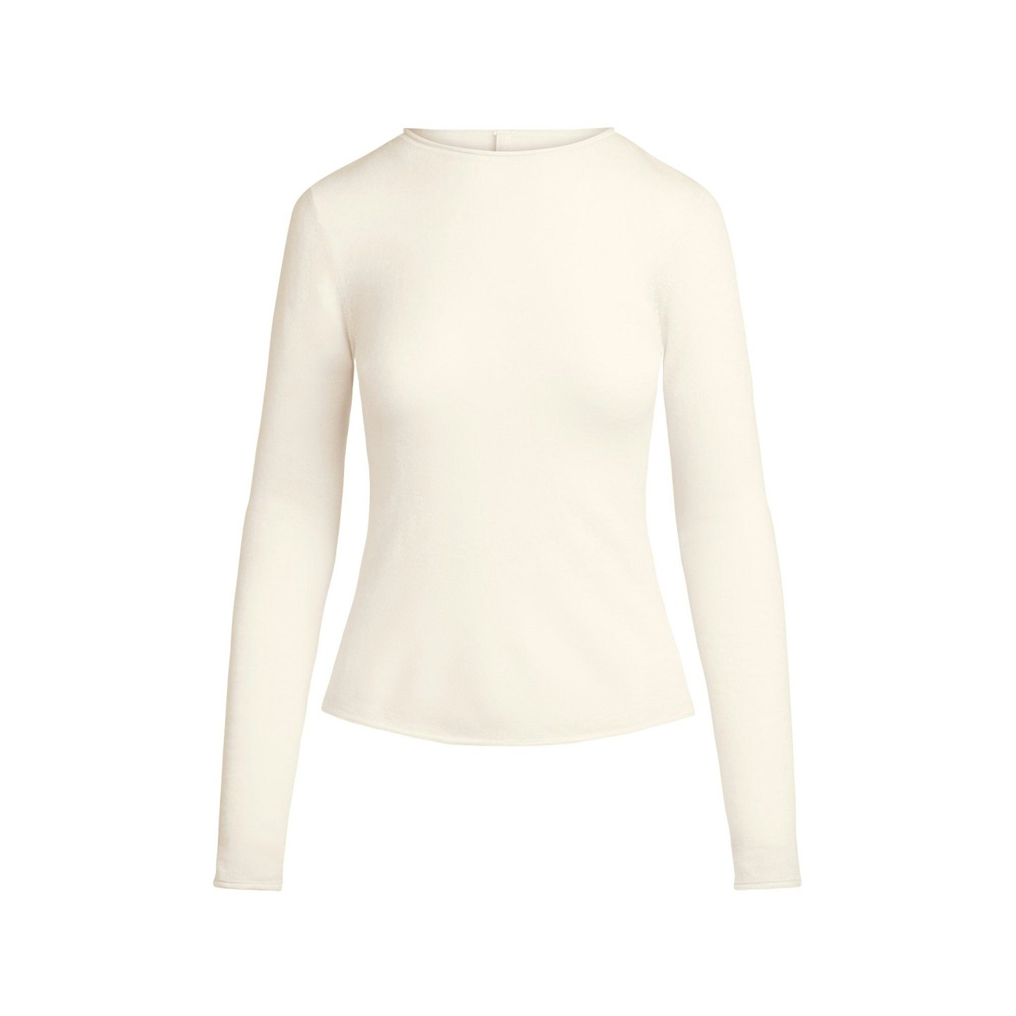 FEATHERWEIGHT CASHMERE LONG SLEEVE TOP - EGRET - image 6