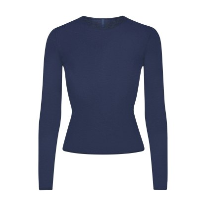 FEATHERWEIGHT CASHMERE LONG SLEEVE TOP - INDIGO - image 17