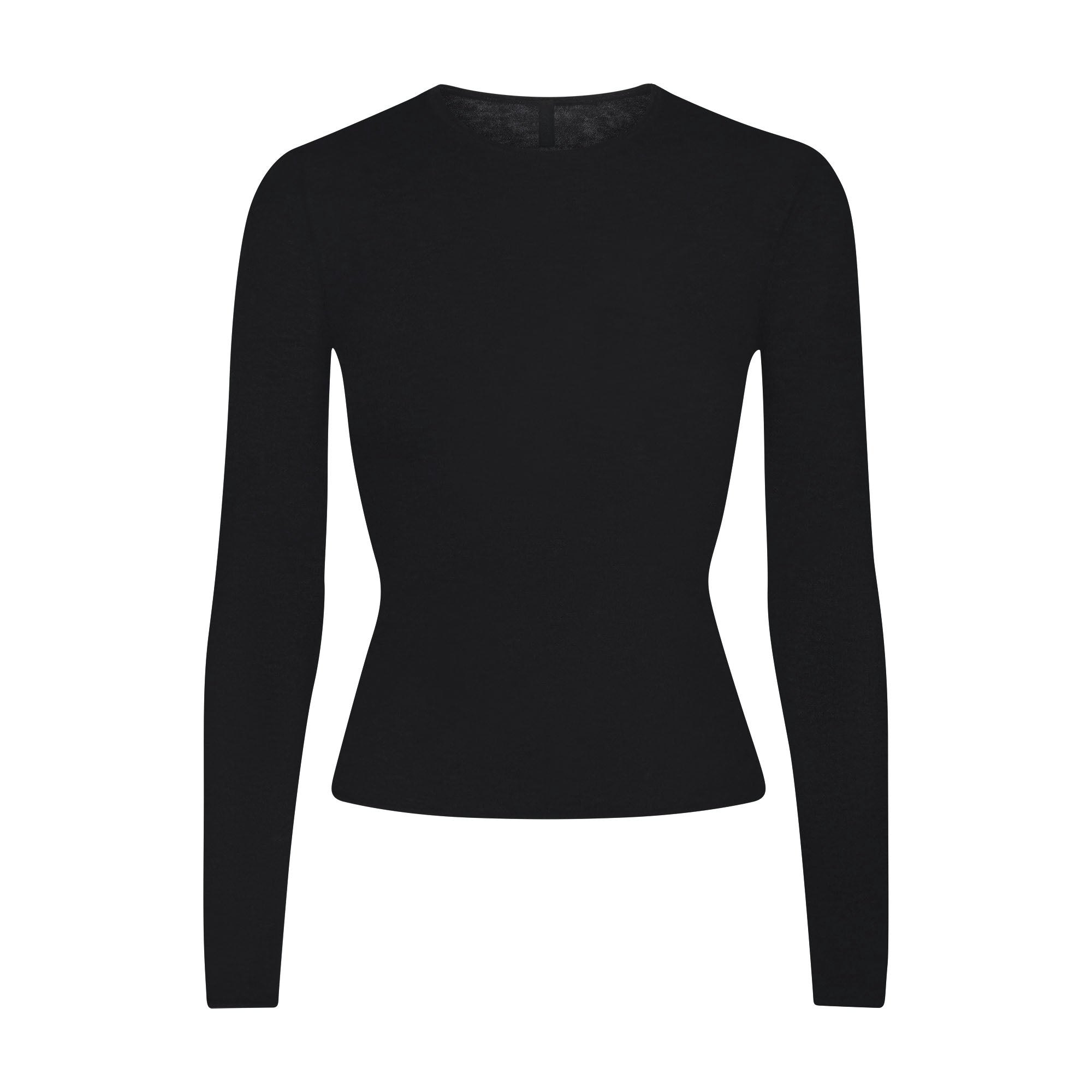 FEATHERWEIGHT CASHMERE LONG SLEEVE TOP - ONYX - image 23