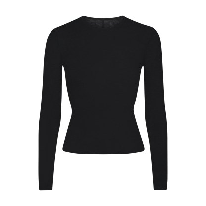 FEATHERWEIGHT CASHMERE LONG SLEEVE TOP - ONYX - image 23