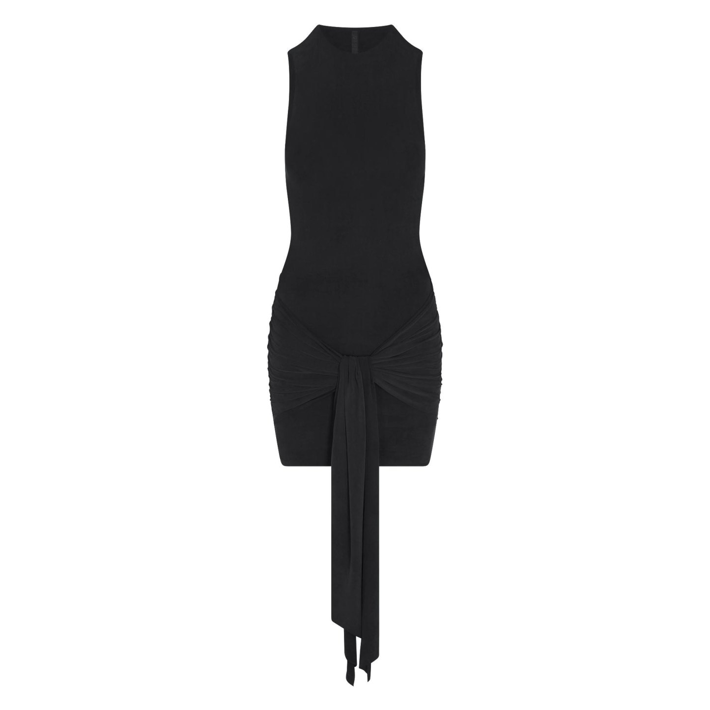 CUPRO JERSEY WRAP MINI DRESS - OBSIDIAN - image 17