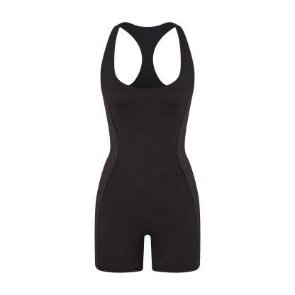 NikeSKIMS MATTE SHINE MIX RACERBACK 5" ONE PIECE - OBSIDIAN AND IGNEOUS - image 13