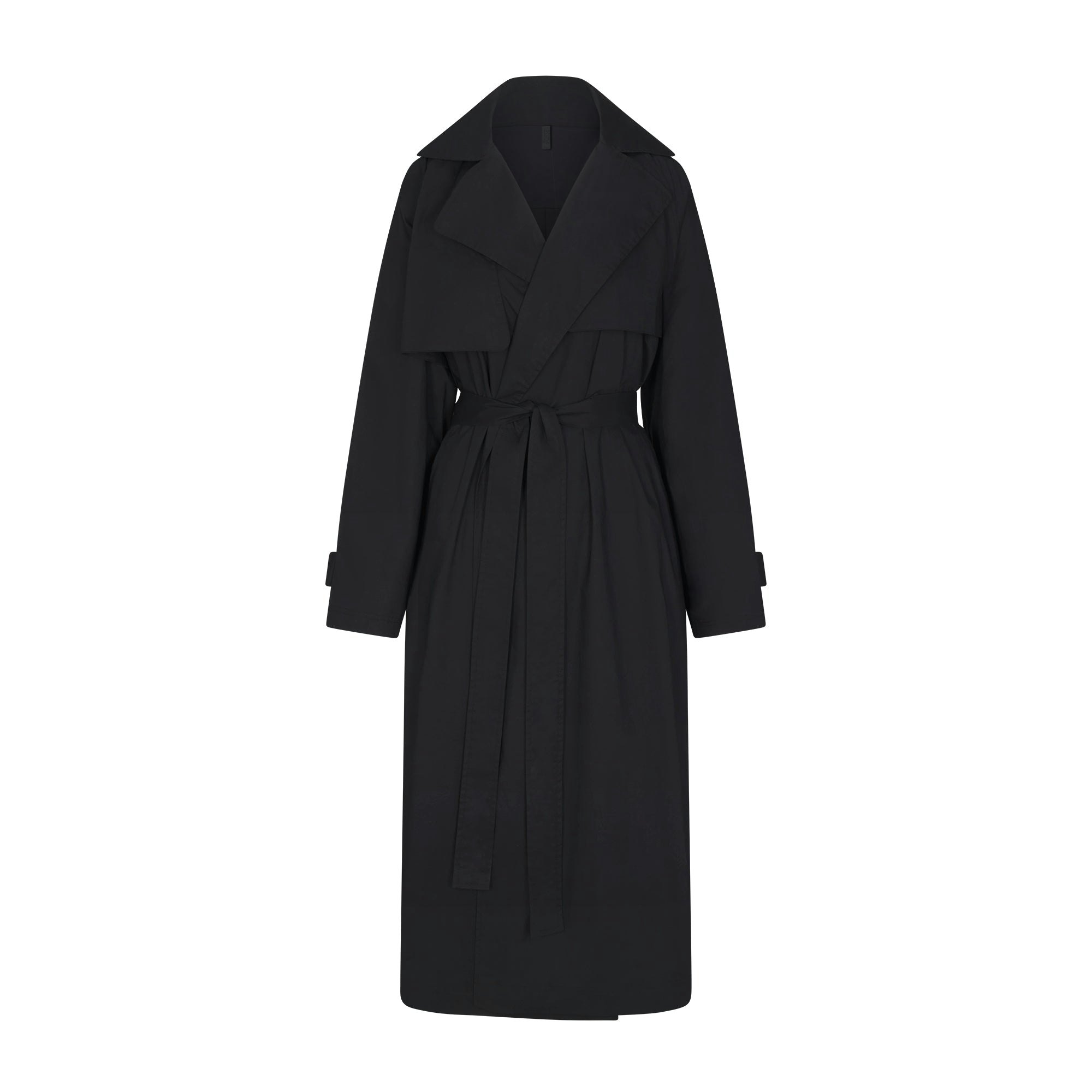 WOVEN COTTON OVERSIZED TRENCH COAT - ONYX - image 11