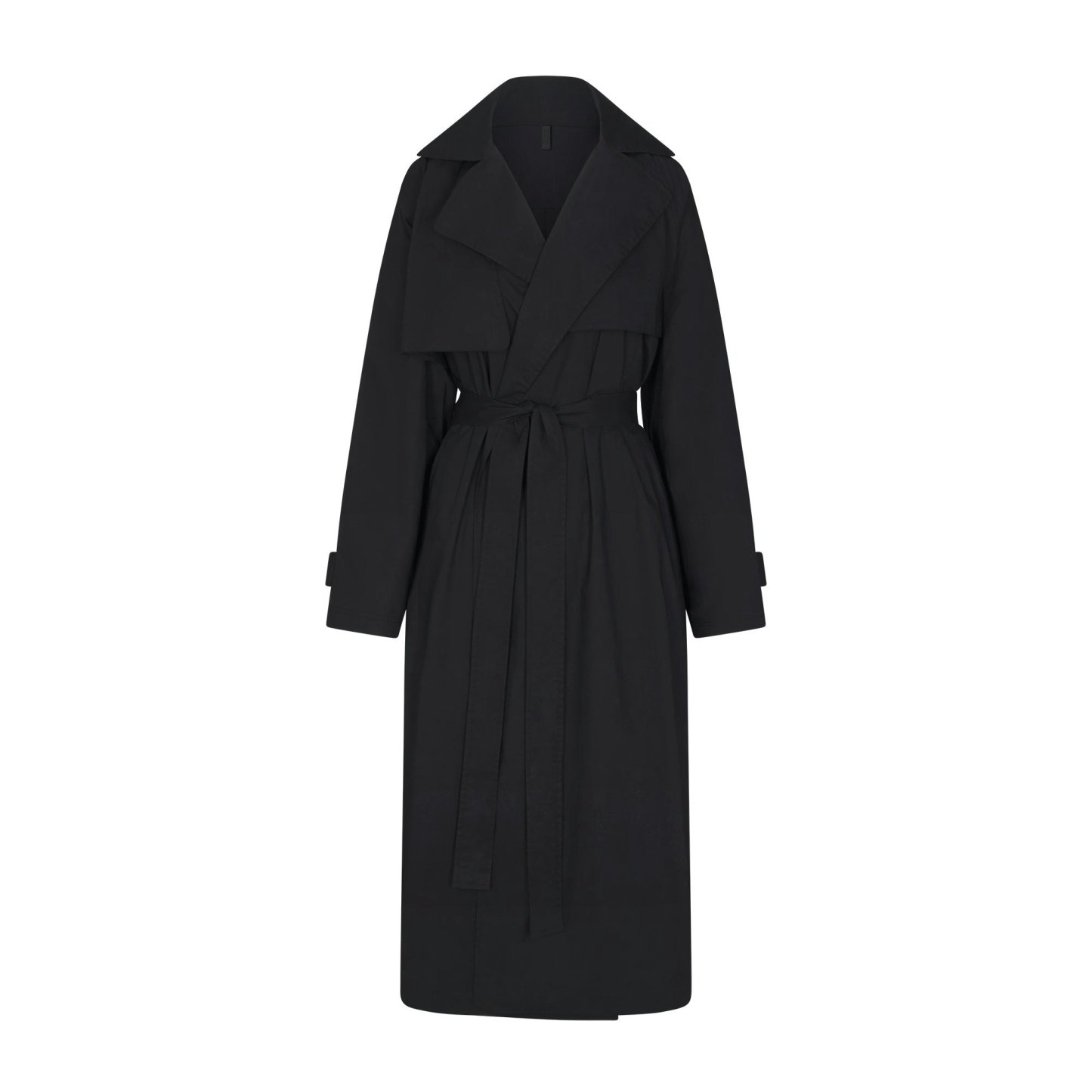 WOVEN COTTON OVERSIZED TRENCH COAT - ONYX - image 11