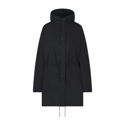 WOVEN COTTON OVERSIZED ANORAK - ONYX - image 6