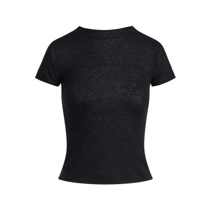 FEATHERWEIGHT CASHMERE TEE - ONYX - image 5