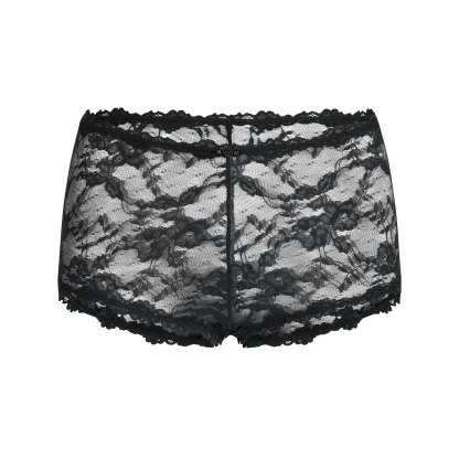 STRETCH LACE BOY SHORT - SOOT