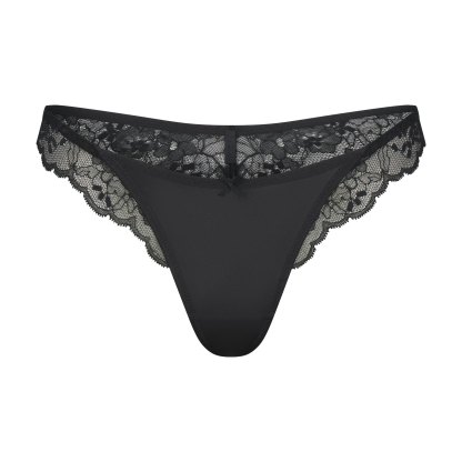 SKIMS LACE THONG - ONYX