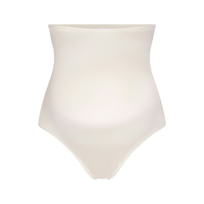 COTTON JERSEY MATERNITY HIGH-WAISTED THONG - MARBLE