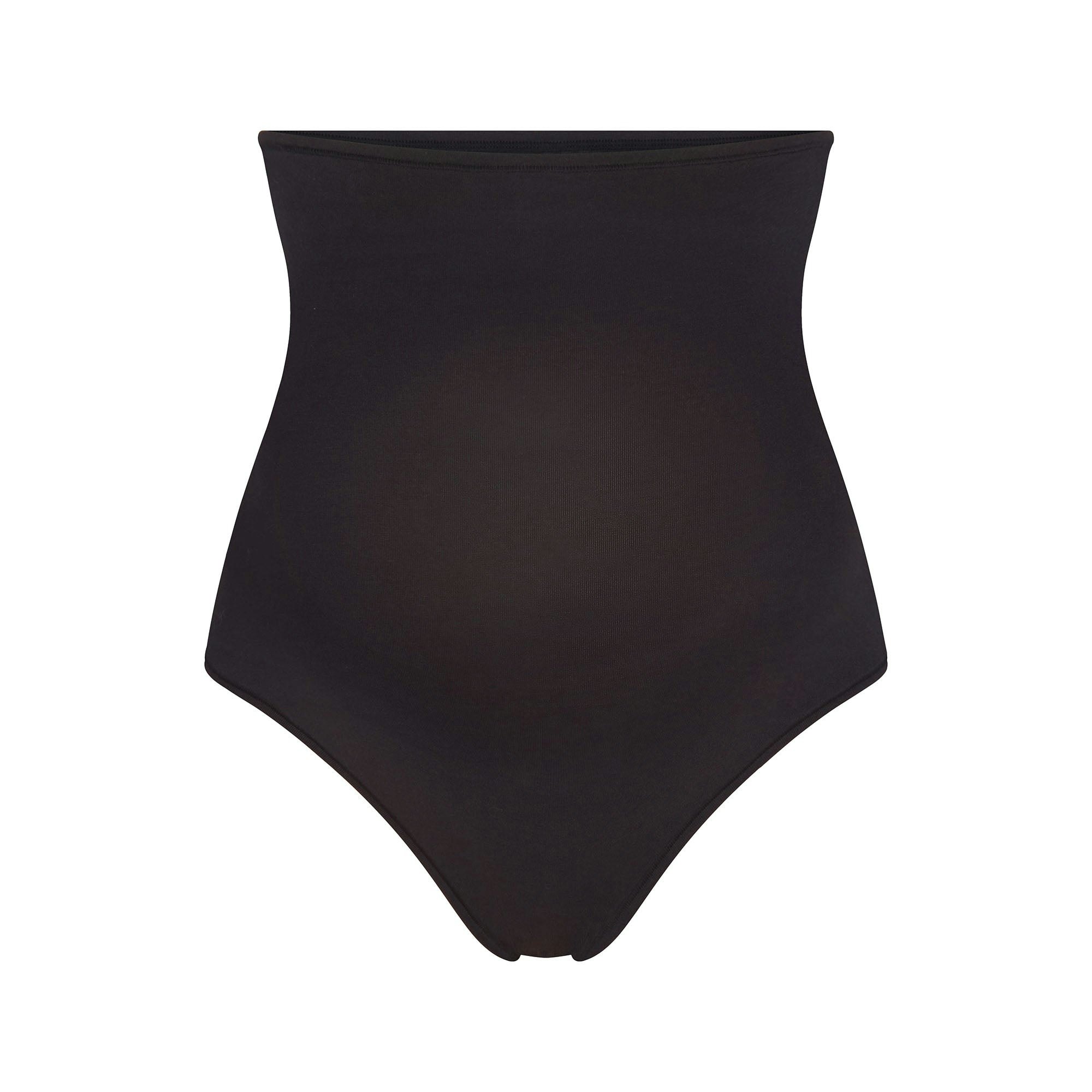 COTTON JERSEY MATERNITY HIGH-WAISTED THONG - SOOT