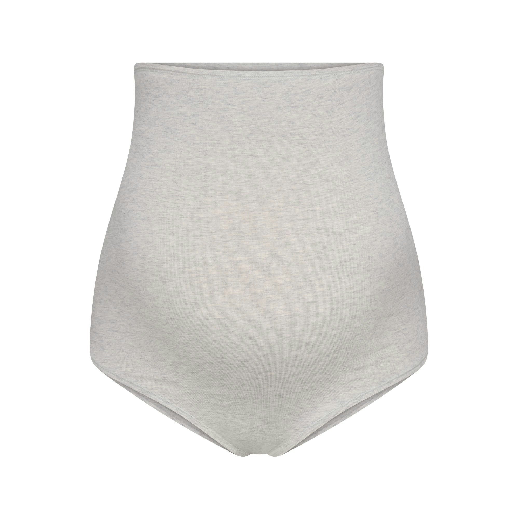 COTTON JERSEY MATERNITY HIGH-WAISTED BRIEF 5-PACK - LIGHT HEATHER GREY