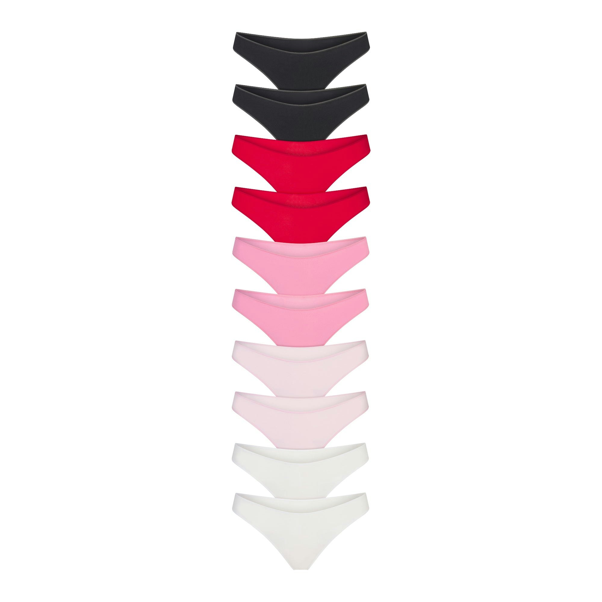 LIGHTWEIGHT COTTON THONG 10-PACK - CARNATION MULTI
