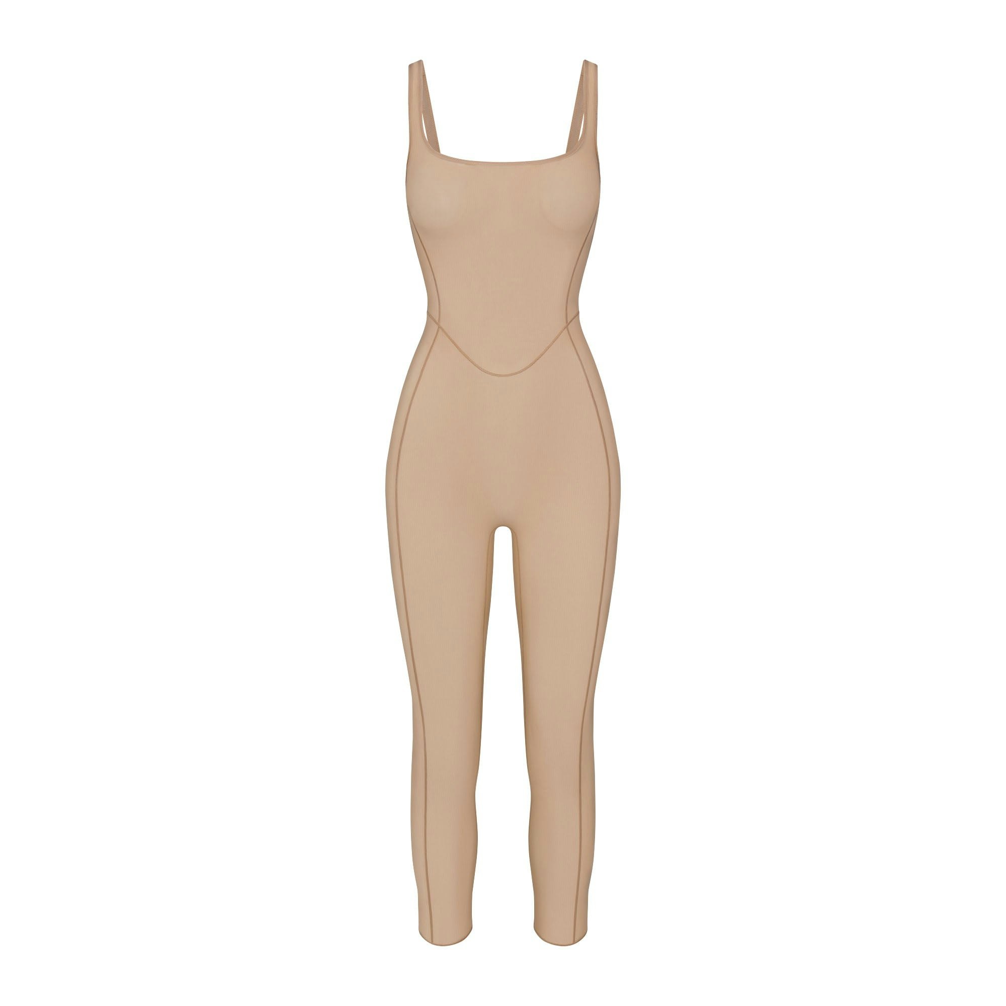 POWER MESH SHAPEWEAR CATSUIT - CLAY