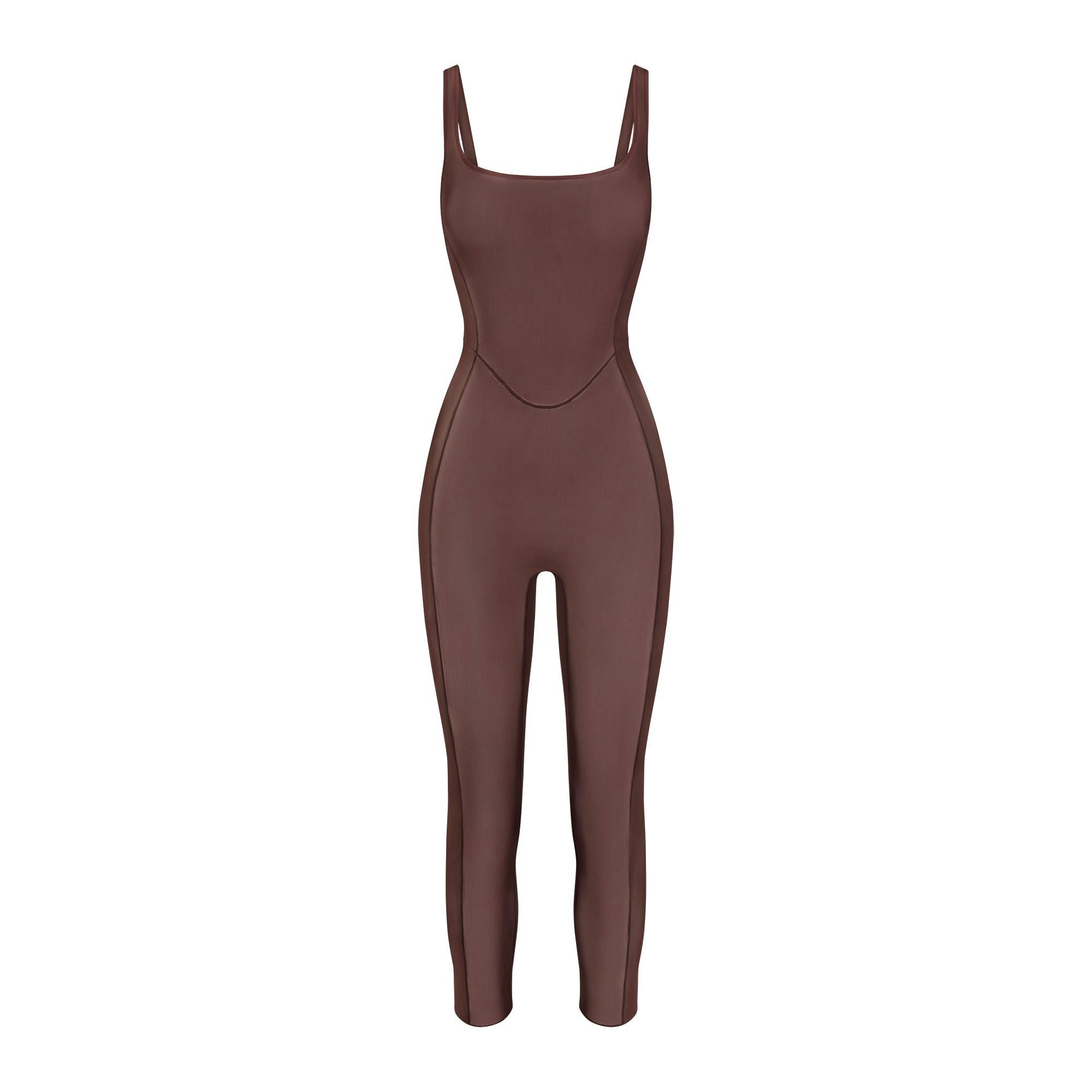 POWER MESH SHAPEWEAR CATSUIT - COCOA