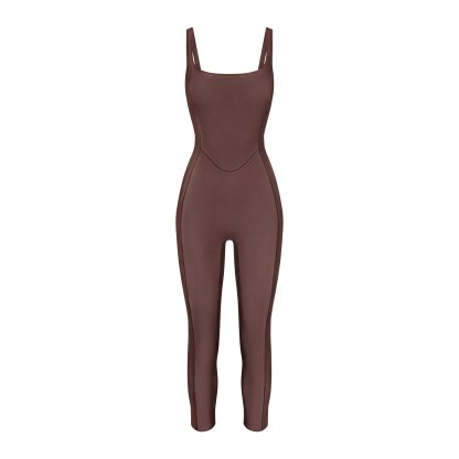 POWER MESH SHAPEWEAR CATSUIT - COCOA
