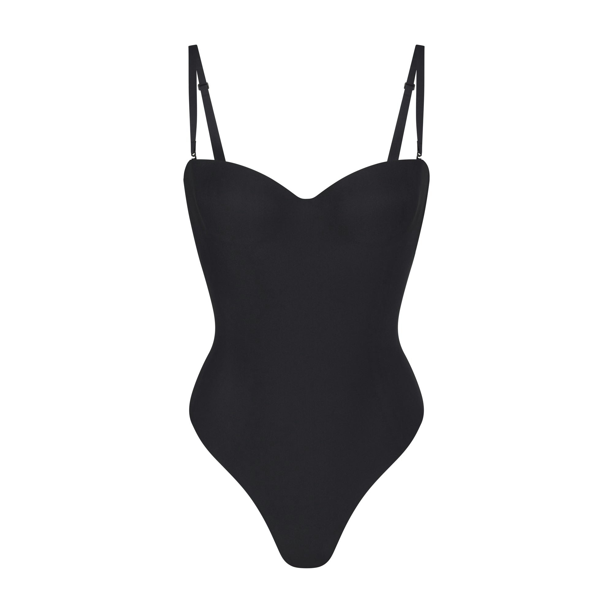 SKIMS BODY UNDERWIRE THONG BODYSUIT - ONYX