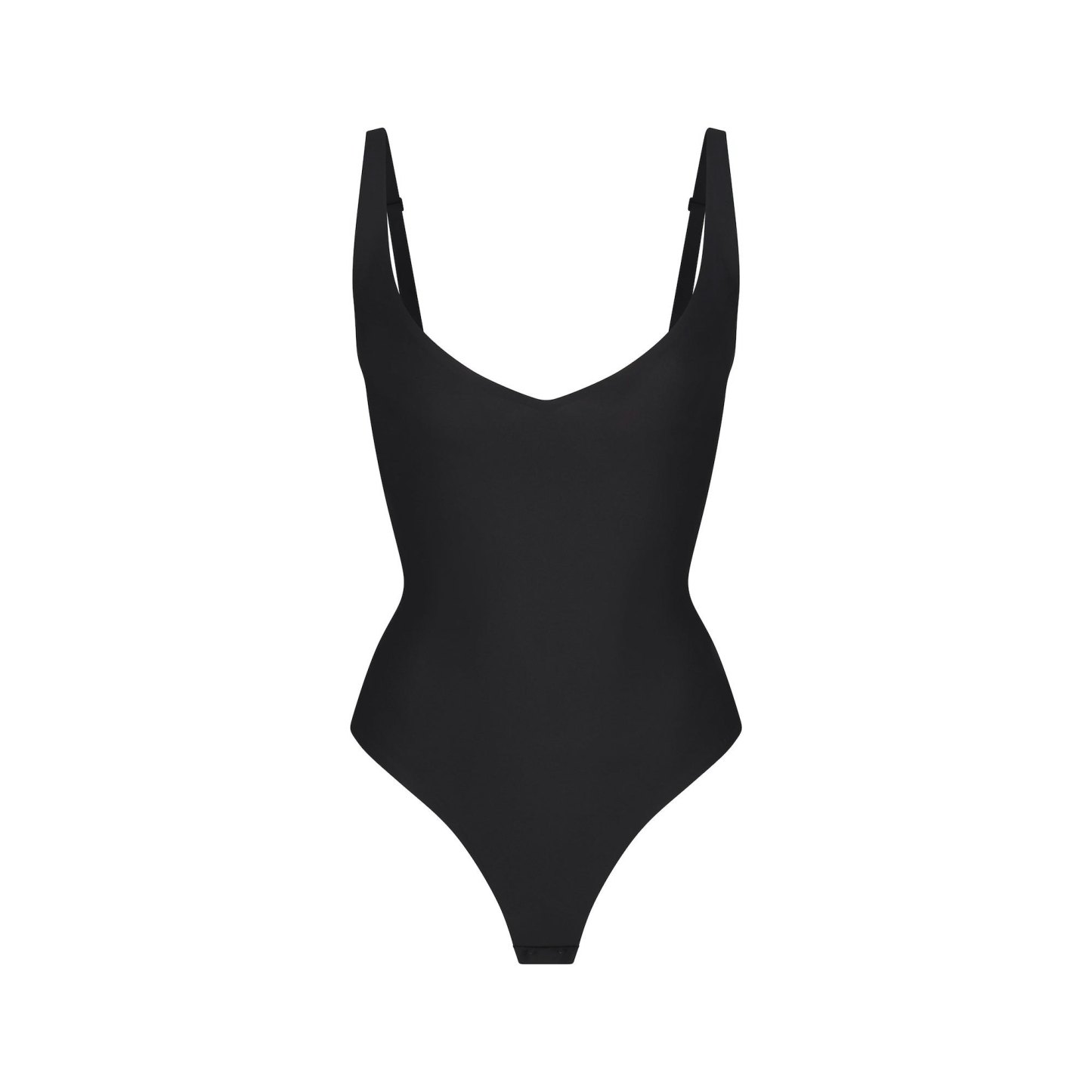 SKIMS BODY CORE SCULPT PLUNGE THONG BODYSUIT - ONYX