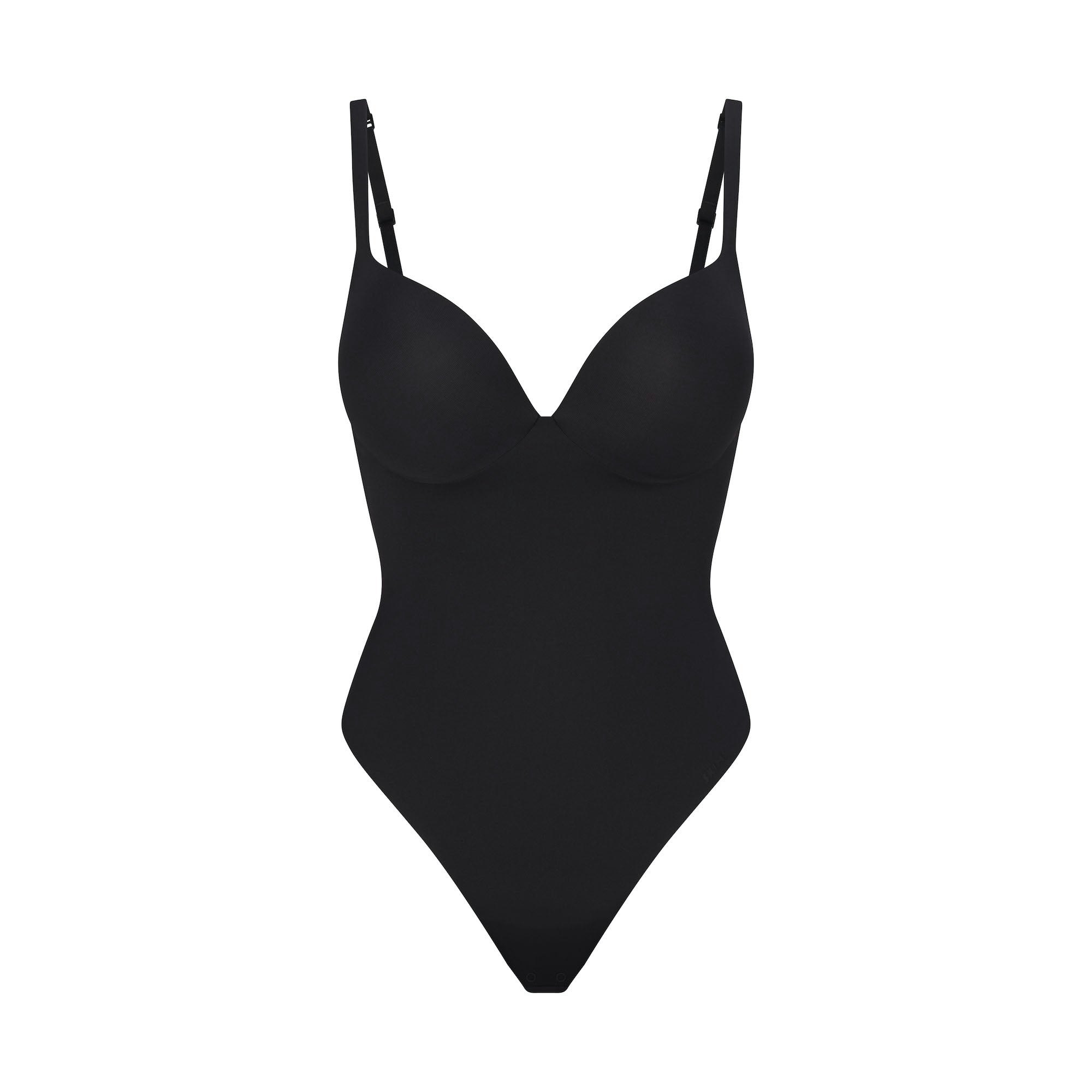 SKIMS ULTIMATE BODY PUSH-UP THONG BODYSUIT - ONYX