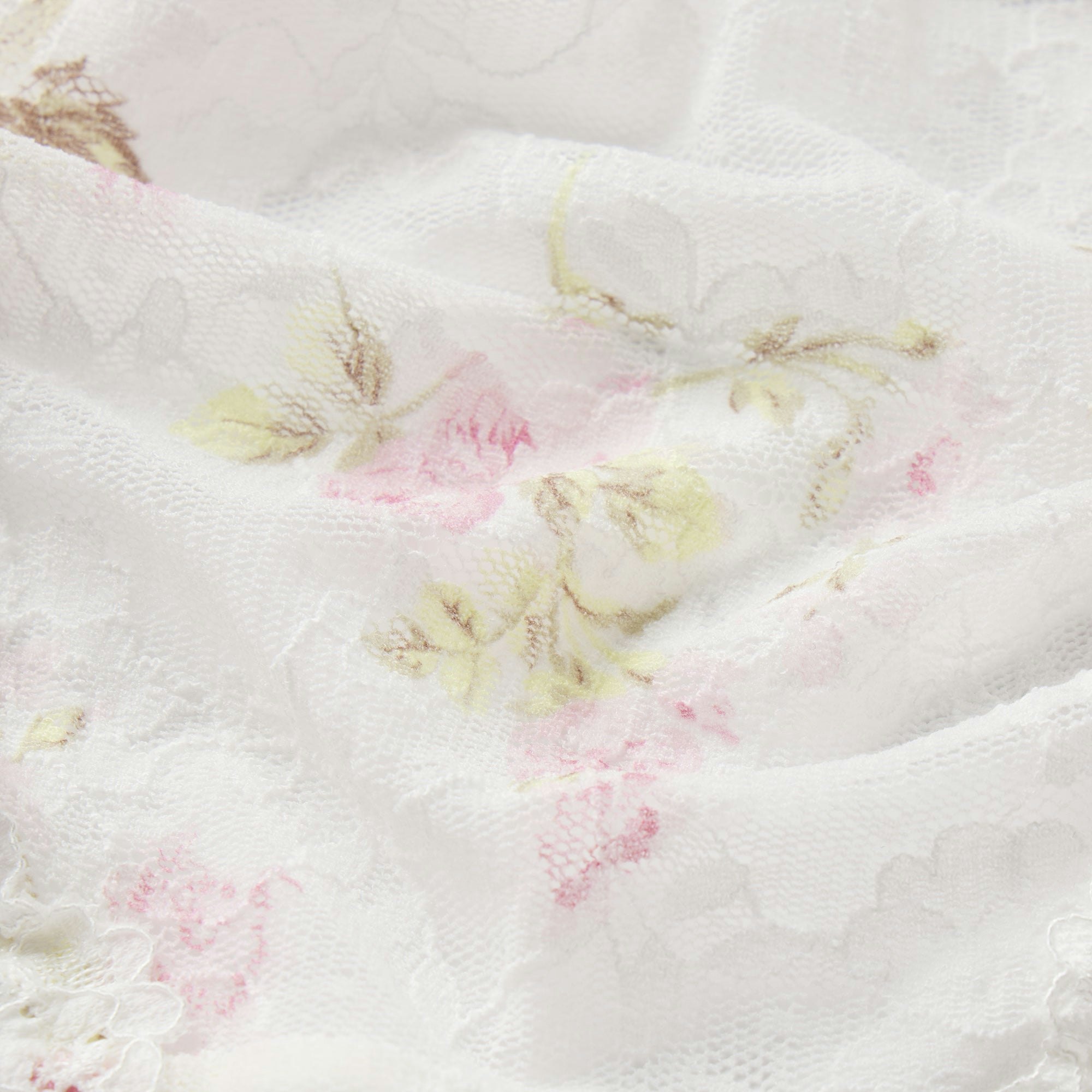 STRETCH LACE RUFFLE UNLINED BRA - SNOW VINTAGE FLORAL PRINT - image 4