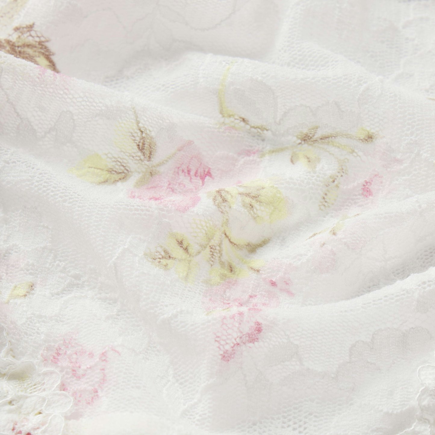 STRETCH LACE RUFFLE UNLINED BRA - SNOW VINTAGE FLORAL PRINT - image 4