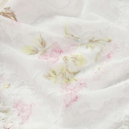 STRETCH LACE RUFFLE UNLINED BRA - SNOW VINTAGE FLORAL PRINT - image 4