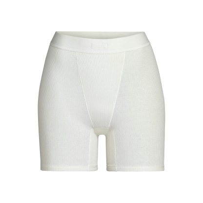 COTTON RIB BOXER - BONE
