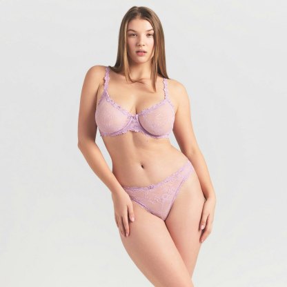 STRETCH LACE UNLINED DEMI BRA - BABY PINK - image 8