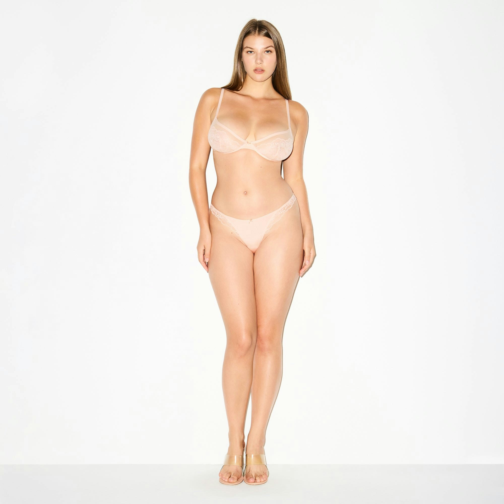 SKIMS LACE THONG - PRIMROSE