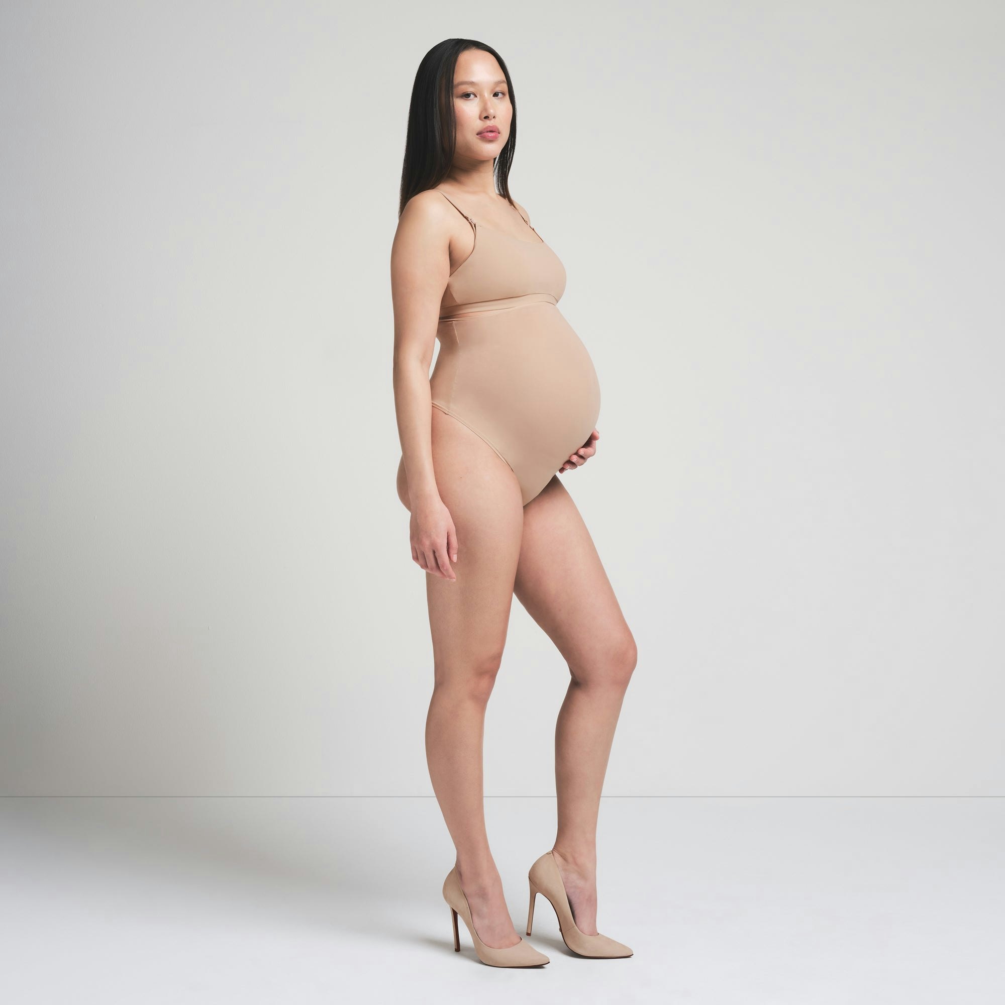 FITS EVERYBODY MATERNITY HIGH-WAISTED THONG - CLAY