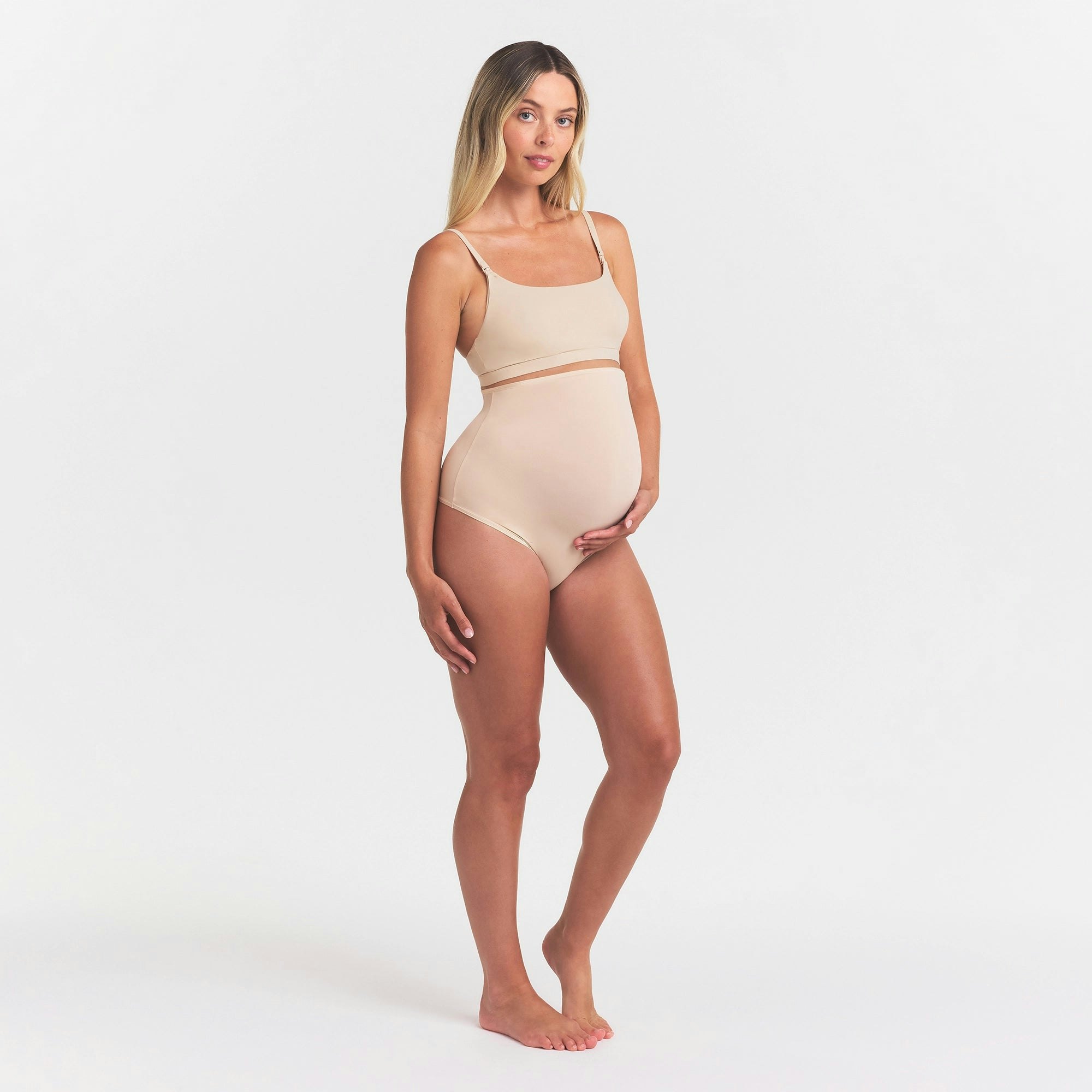 FITS EVERYBODY MATERNITY HIGH-WAISTED THONG - SAND
