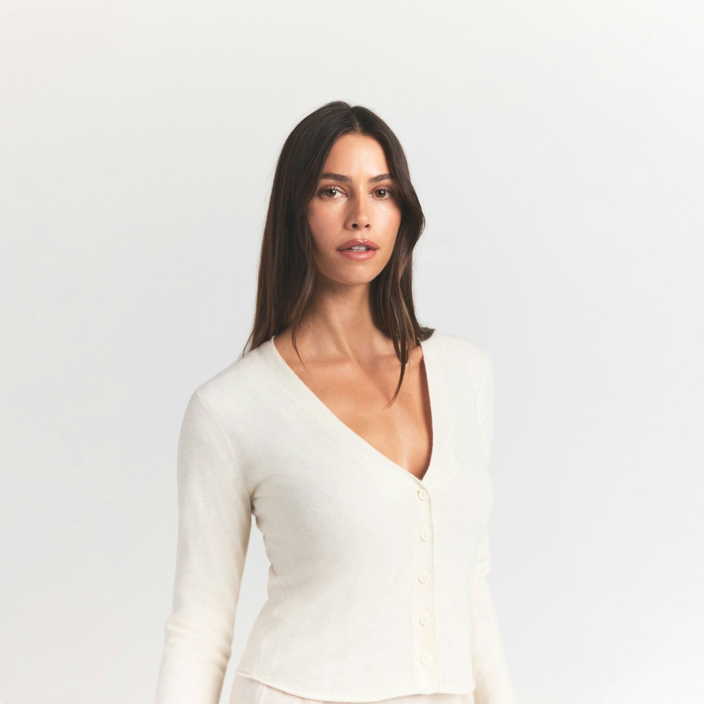 FEATHERWEIGHT CASHMERE CARDIGAN - EGRET - image 3