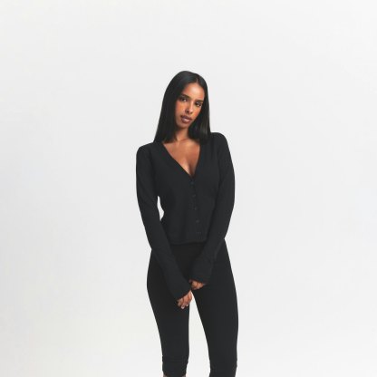 FEATHERWEIGHT CASHMERE CARDIGAN - ONYX - image 19