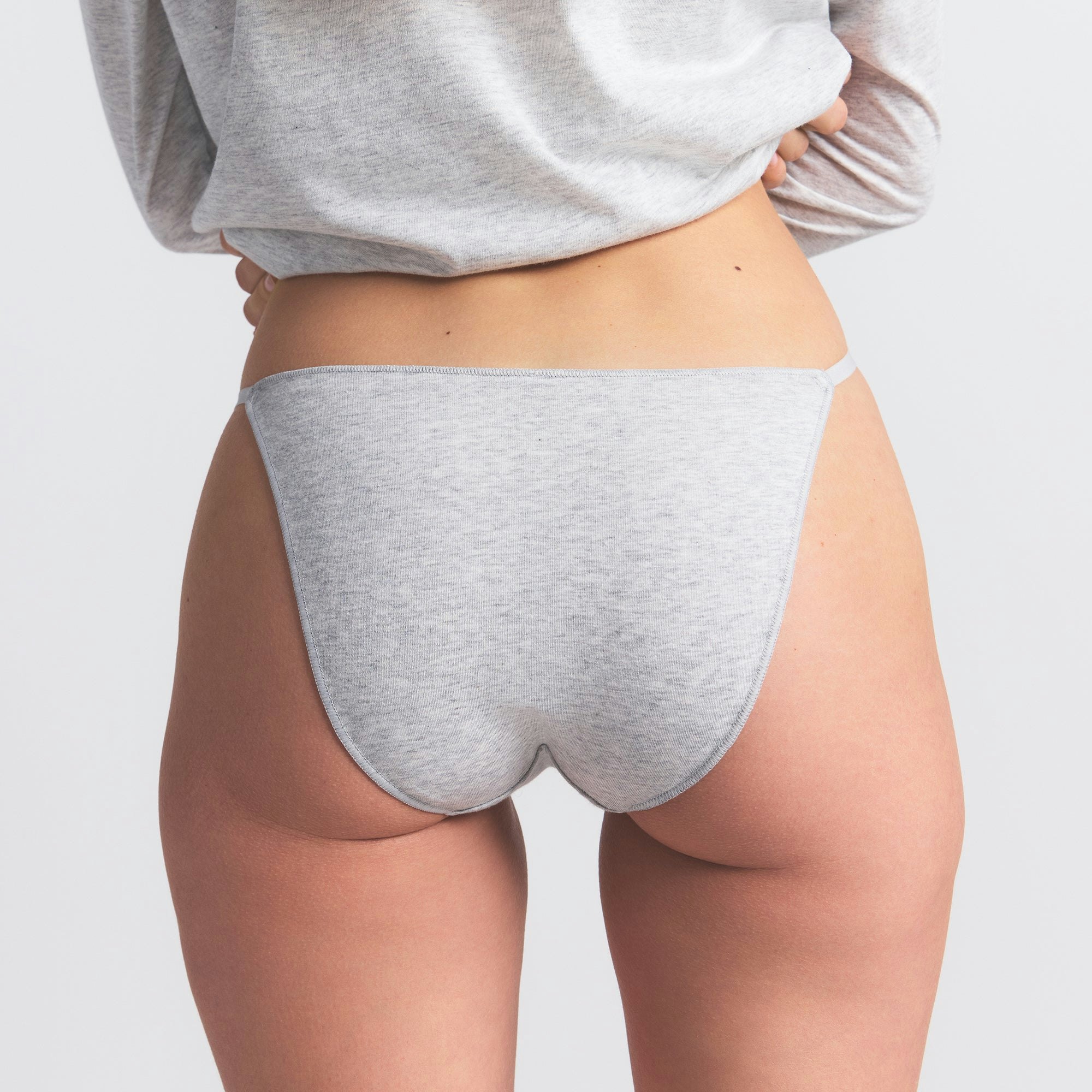 LIGHTWEIGHT COTTON BIKINI 10-PACK - HEATHER SOOT MULTI