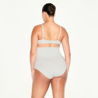 COTTON JERSEY MATERNITY HIGH-WAISTED BRIEF 5-PACK - LIGHT HEATHER GREY