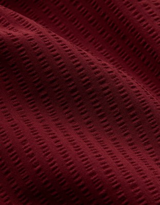 OFFLINE By Aerie Real Me Seersucker Crossover Flowy Short - Deep Ruby