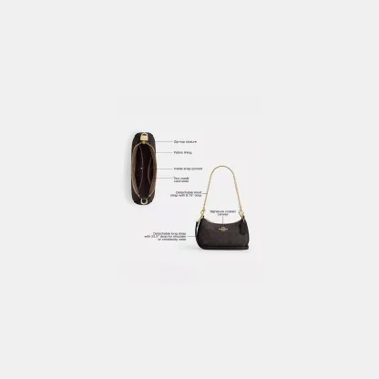 COACH®,Teri Mini Crossbody Bag In Signature Canvas,Polyester,Canvas,Recycled Polyester,Shoulder Bag,Adjustable,2 in 1,Vega...,Black