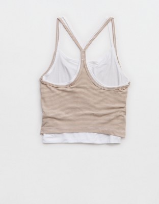 OFFLINE By Aerie Thumbs Up Layered Tank Top - Toasted Almond