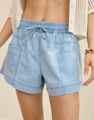 Aerie Woven Pull-On Short - Light Blue
