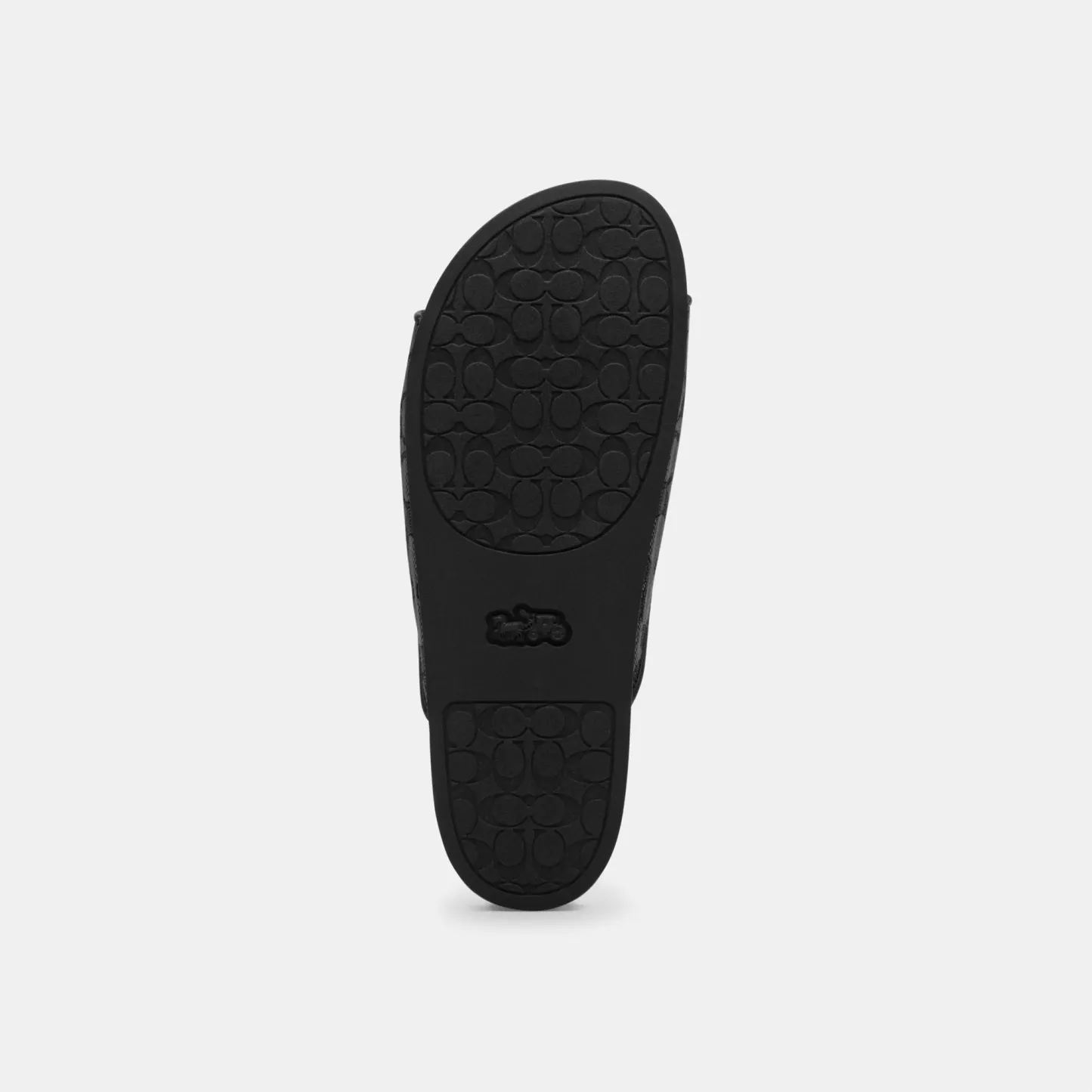 COACH®,Two Band Buckle Sandal In Signature Jacquard,Recycled Polyester,Cotton,Rubber,Polyester,Recycled Cotton,Slides,Fabr...,Black,Outsole View