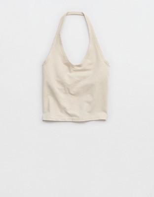 OFFLINE By Aerie OG Cotton Halter Tank Top - Heather Frost
