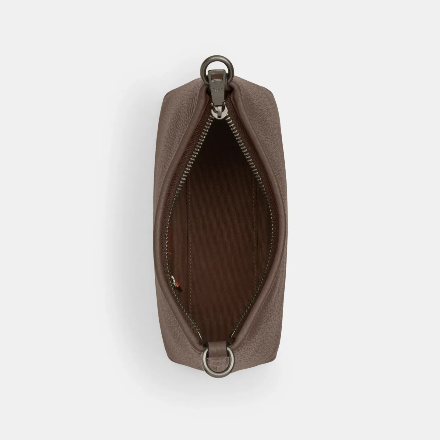 COACH®,Laurel Small Shoulder Bag,Leather,Shoulder Bag,Metal,Logo,Gold Metal,Casual,Brown,Inside View,Top View