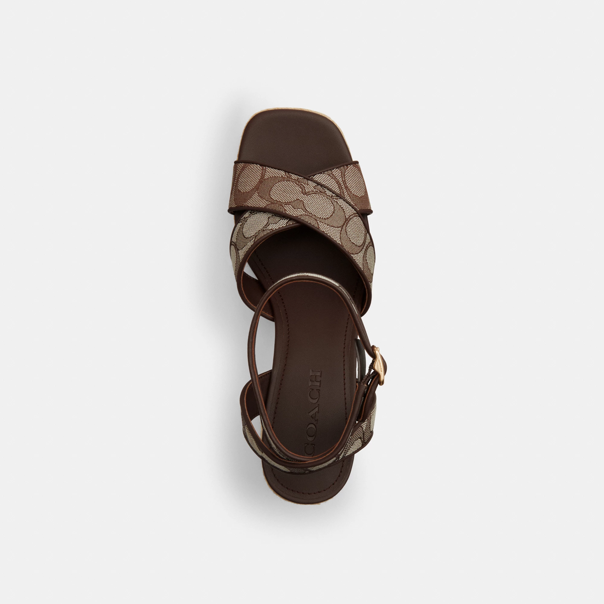 Block Heel Sandal In Signature Jacquard - S8W - view 4