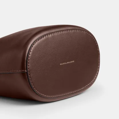 COACH®,Bleecker Bucket Bag 21,Leather,Bucket,Adjustable,Compact,Removable Pouch,Gold Metal,Casual,Brown,Outsole View